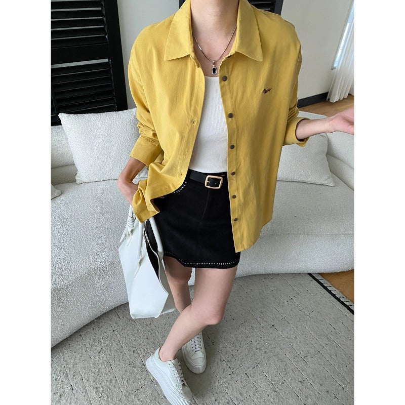 Damen lässige Überhemdjacke mit praktischen Taschen Drune