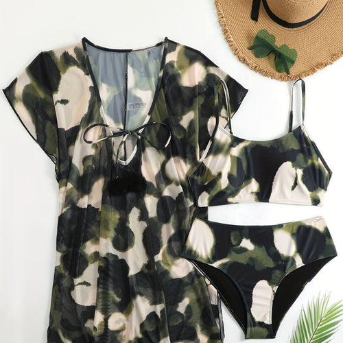 Damen Bademode mit transparentem Kimono Drune