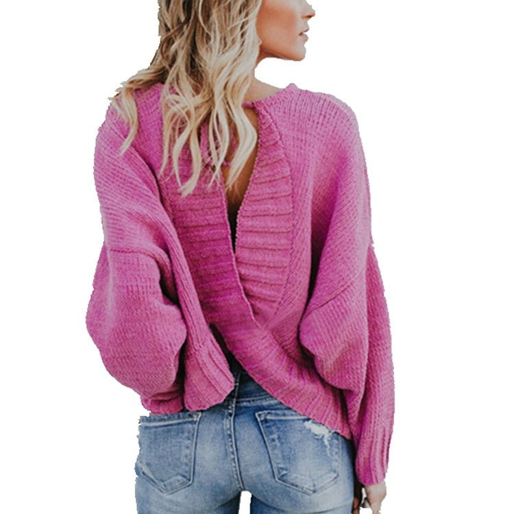 Damen Oversized Strickpullover mit lässigem Schnitt und Rippstruktur Drune