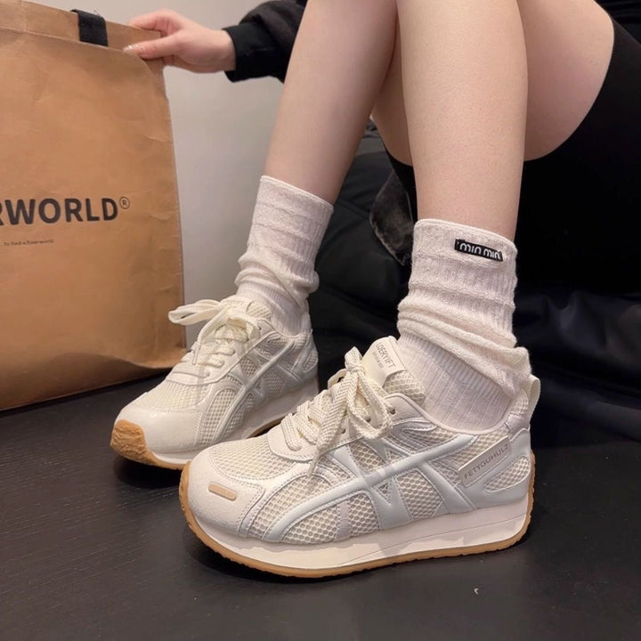 Damen Leichte Freizeit‑Sneaker mit Netzstruktur, stoßdämpfender EVA‑Zwischensohle und Overlay‑Design Drune