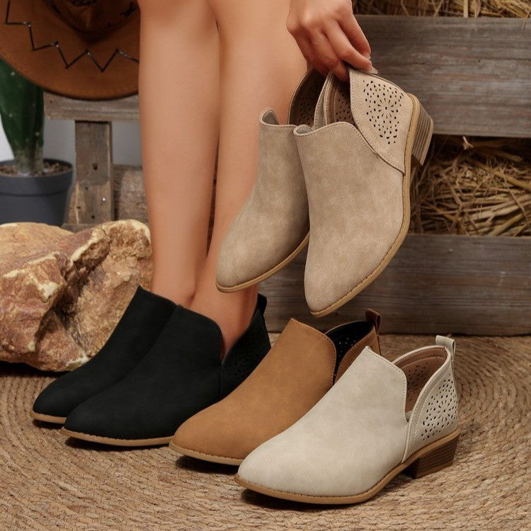 Drune | Vintage Spitze Zehen-Hohlstiefeletten