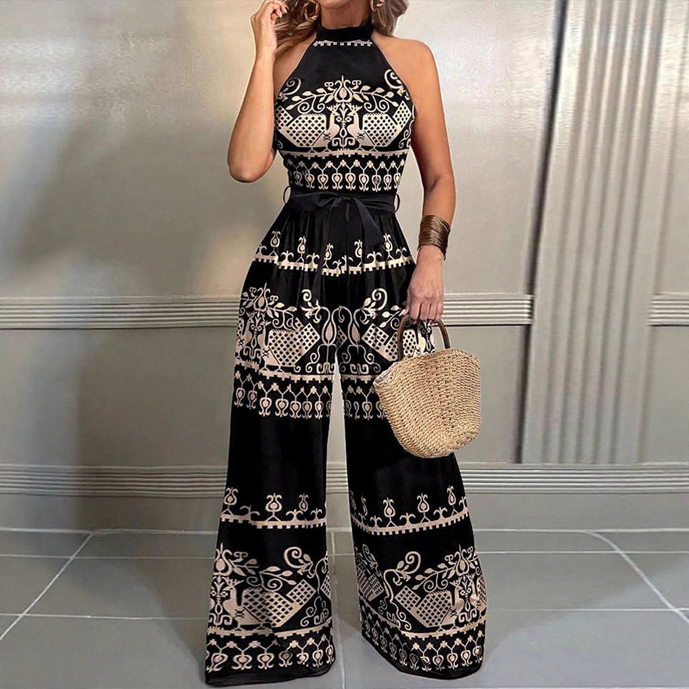 Damen Jumpsuit mit elegantem Halterdesign und stilvollen Musterdetails Drune