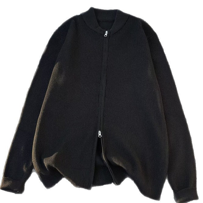 Unisex Grobgestrickte Oversize-Cardigan mit Rundhalsausschnitt und durchgehender Knopfleiste Drune