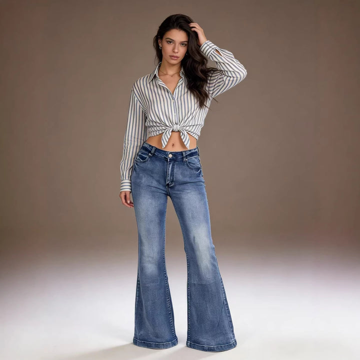 Damen elegantes cropped Oberteil mit Puffärmeln und Vintage-Stickerei Drune