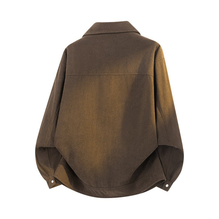 Herren Struktur-Oversized Überhemdjacke mit Wattierung und Druckknöpfen Drune