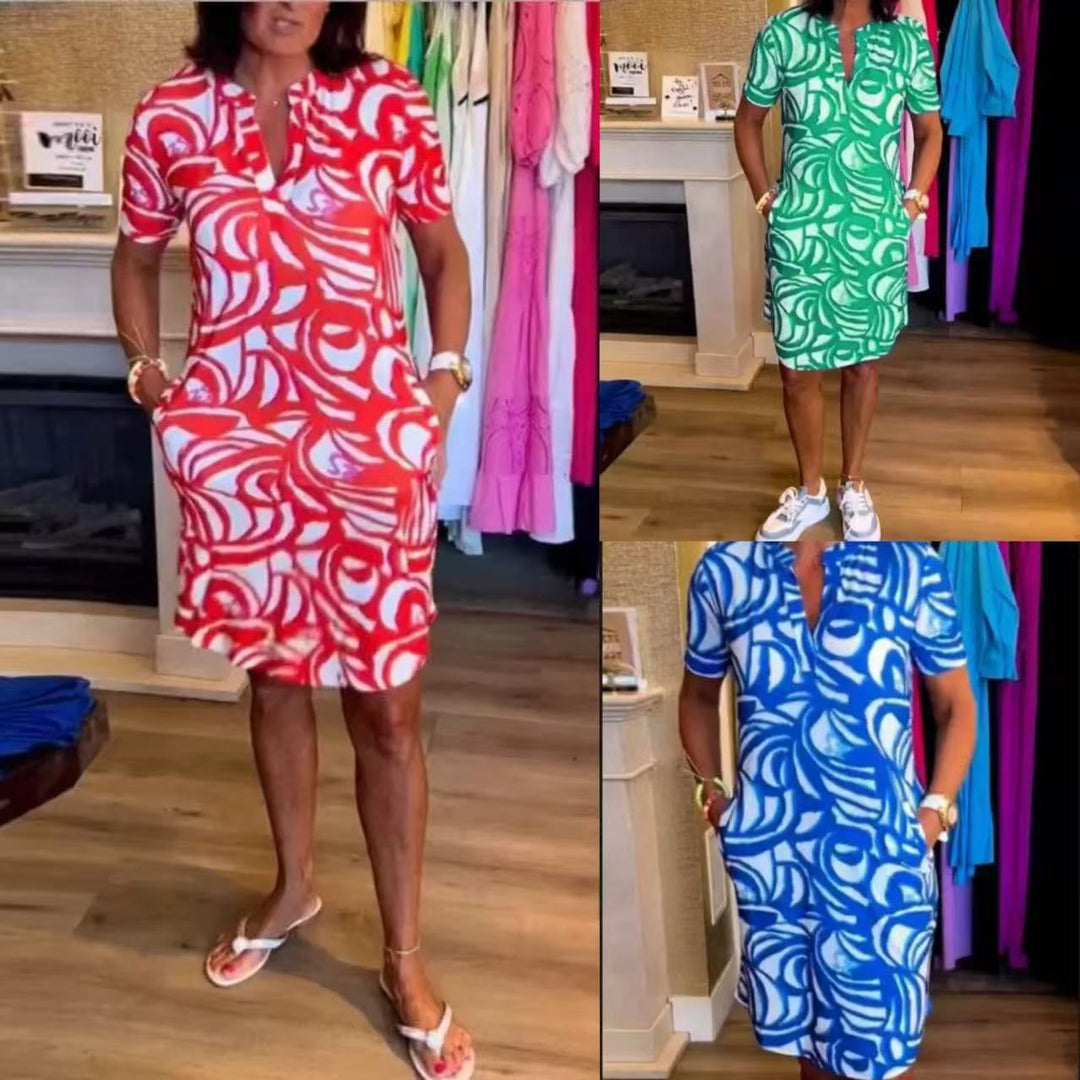 Damen Casual Mühelose A-Linien Kleid Drune
