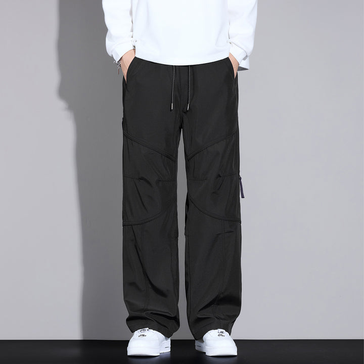Herren Locker sitzende Cargo-Hose mit Tunnelzug, Knie-Panels und Multifachtaschen Drune