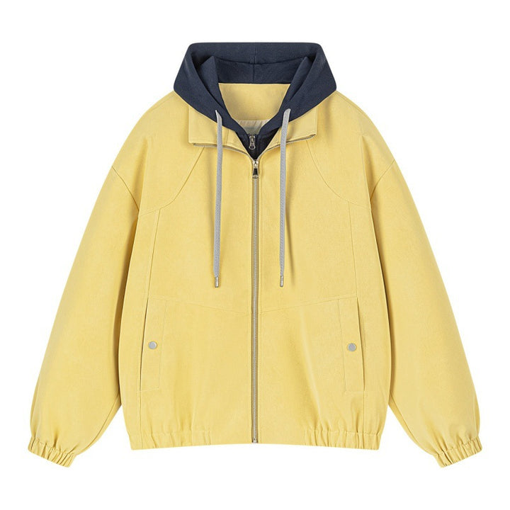 Herren Lagenlook Bomberjacke mit integrierter Kapuze, elastischem Saum & Druckknopf‑Taschen Drune