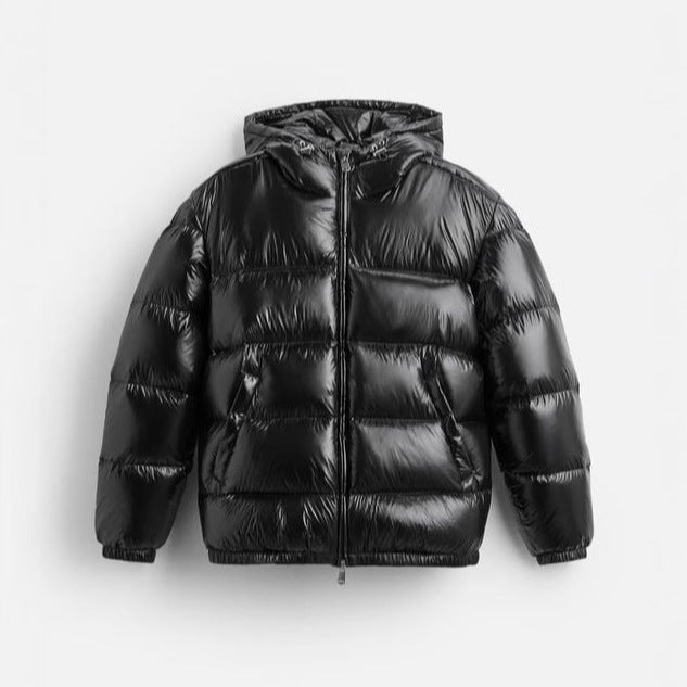 Damen nan glänzende Steppjacke mit Kapuze wattierter Thermofüllung und geradem Komfortschnitt Drune