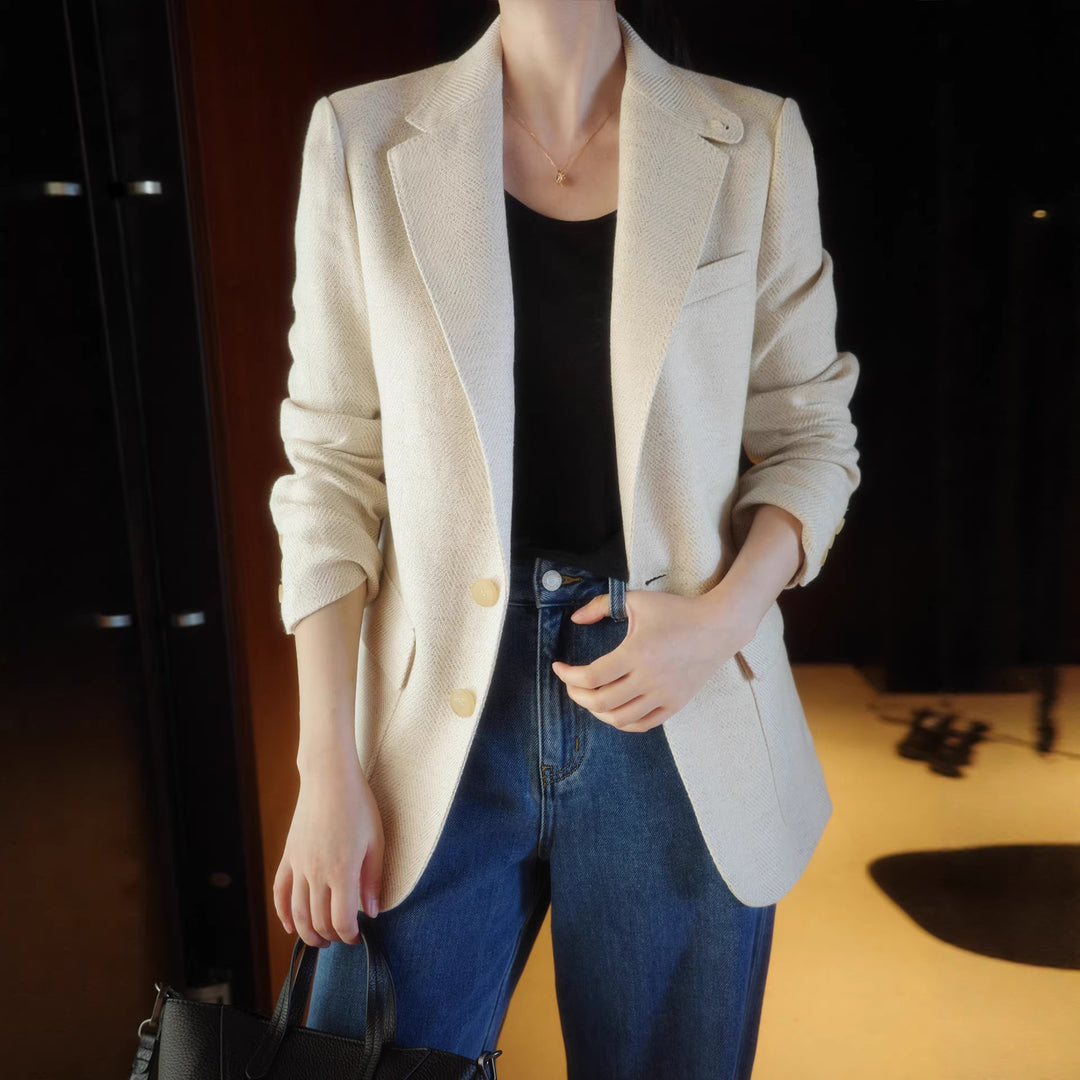 Damen Eleganter Strukturierter Blazer Drune