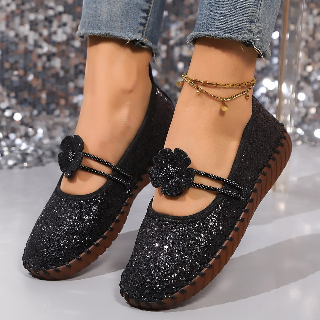 Damen nan flache Mokassin-Ballerina mit Paisley-Laserprint elastischem Kordelverschluss handgenähter Rahmennaht und flexibler profilter Laufsohle Drune