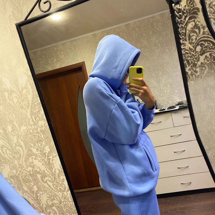 Damen lässiges Hoodie und Jogginghose Set Drune