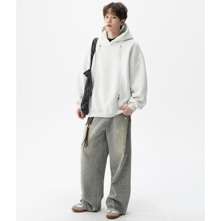 Herren Urbaner Oversized Hoodie mit Reißverschlüssen Drune