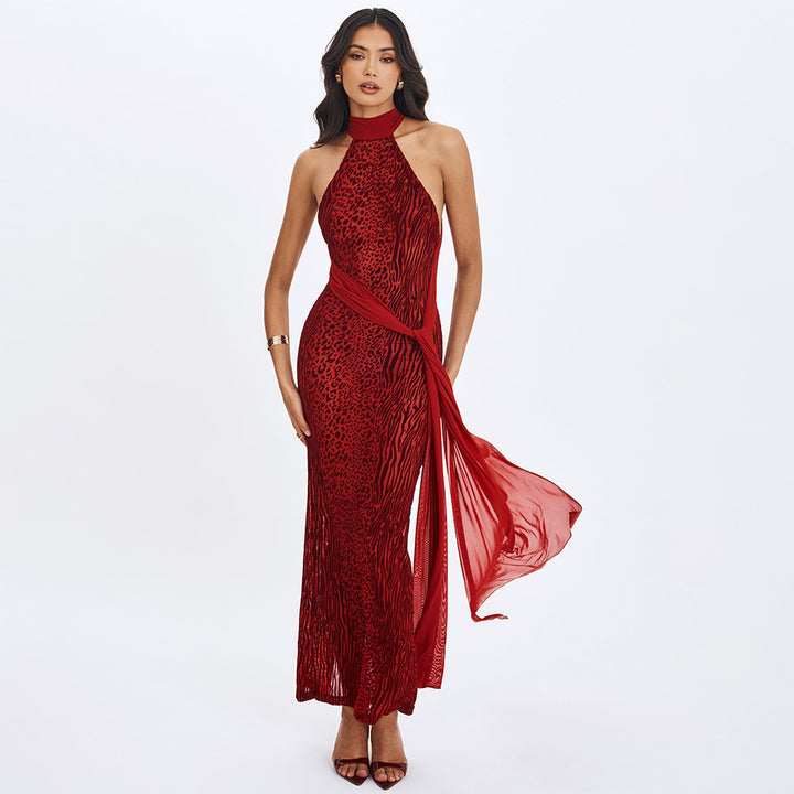 Damen Elegantes Maxikleid mit raffiniertem Schnitt und dezentem Glanz Drune