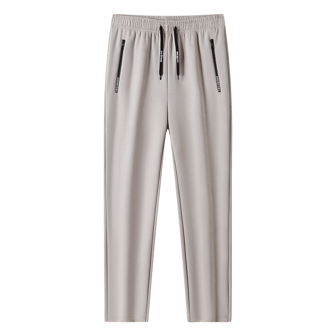 Herren Slim-Fit Jogginghose mit Gummibund, Kordelzug und Reißverschlusstaschen Drune