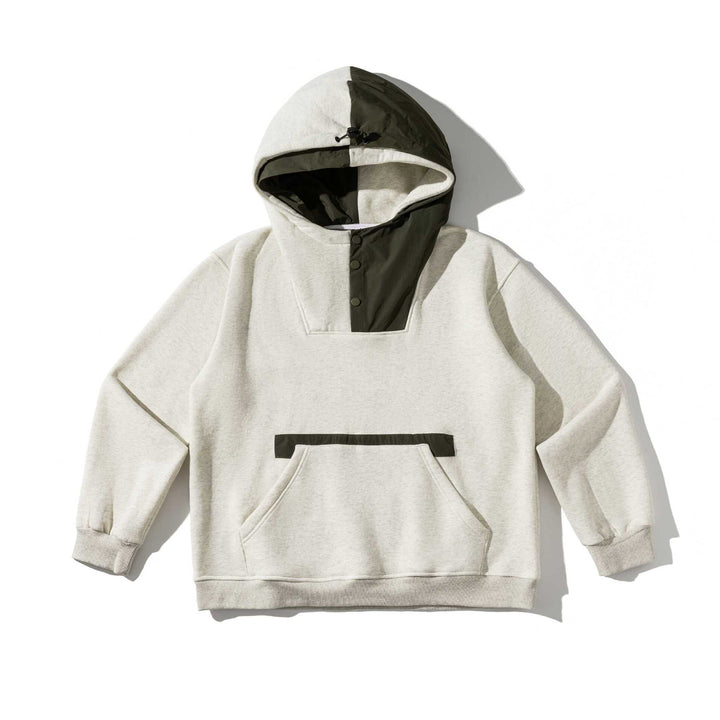 Unisex Oversize Kapuzenpullover mit technischem Frontpanel und Kängurutasche Drune