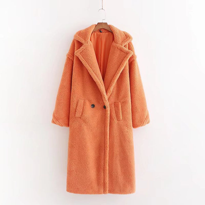 Drune | Langer Übergroß Schnitt Weiches Teddy Fleece Reverskragen Warm Und Bequem
