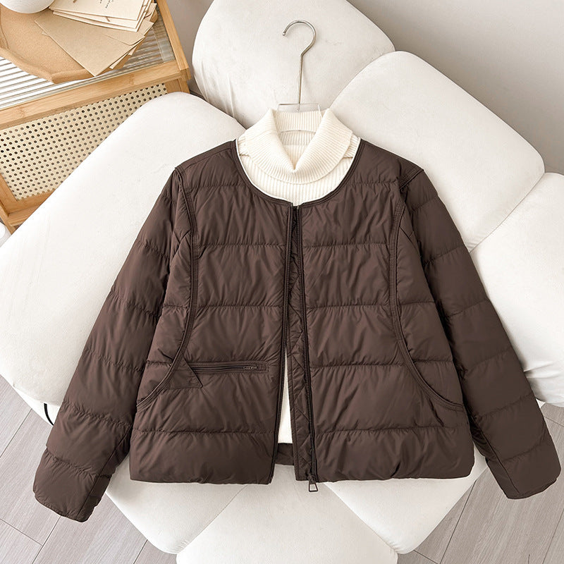 Damen Bequeme gesteppte Freizeitjacke mit hochschließendem Kragen und seitlichen Taschen Drune