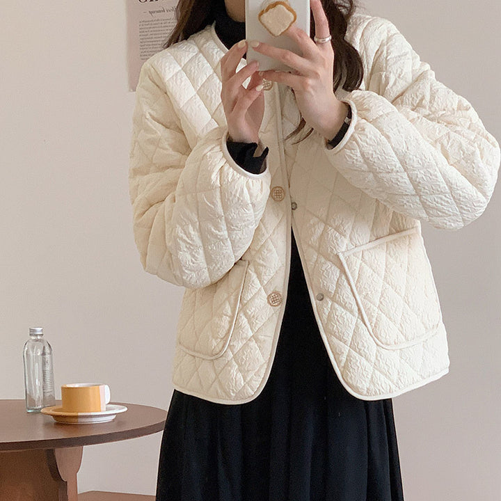 Damen Steppjacke mit praktischem Knopfverschluss und seitlichen Taschen Drune