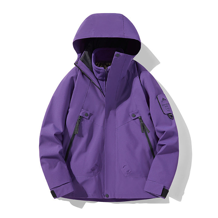 Unisex Wasserdichte, atmungsaktive Hardshell-Outdoorjacke mit Kapuze Drune