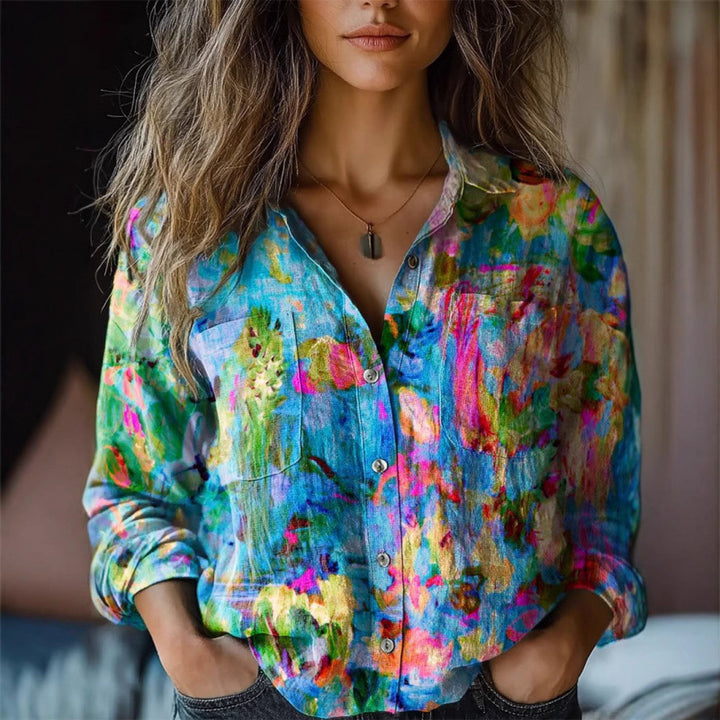 Damen Modische Bluse mit Paisleymuster Drune