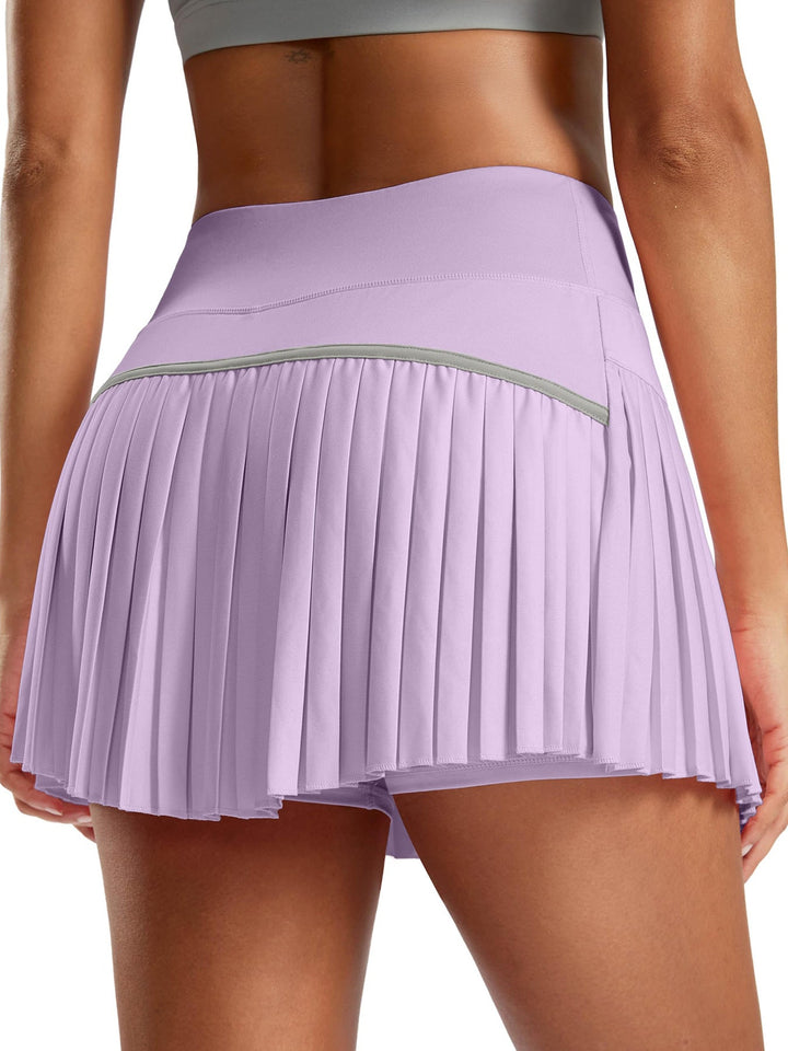Damen Sportlicher Plisseerock mit integrierten Shorts Drune