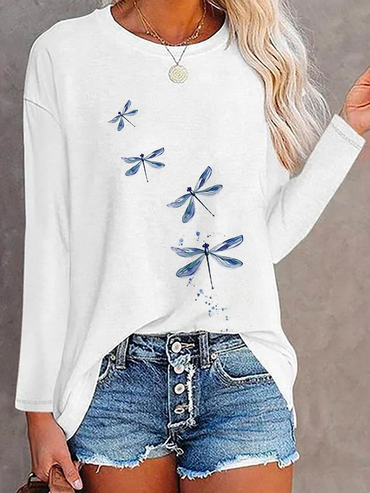 Damen Langärmeliges Oversize-Sweatshirt mit abstraktem Aquarell-Mosaikprint Drune