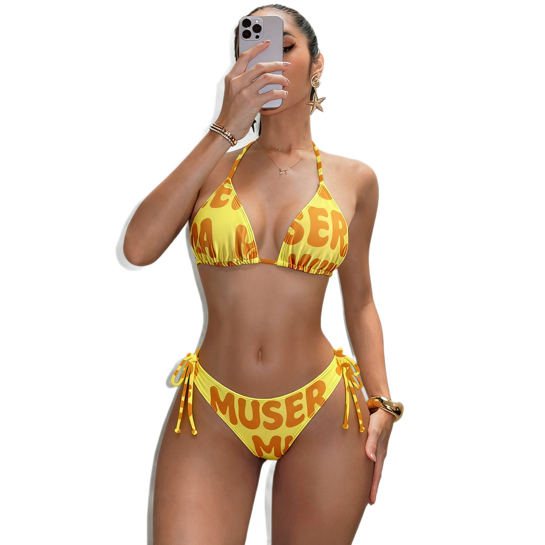 Damen Triangel-Bikini mit seitlicher Raffung Drune