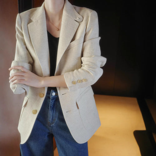 Damen Eleganter Strukturierter Blazer Drune