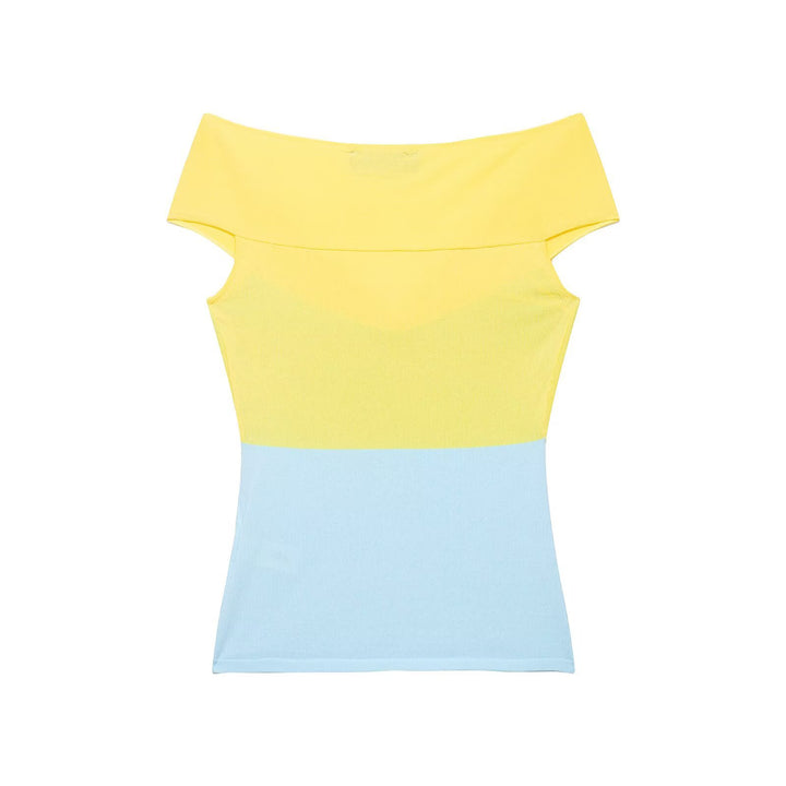 Damen Off-Shoulder Oberteil mit Knoten-Detail und Farbverlauf Drune