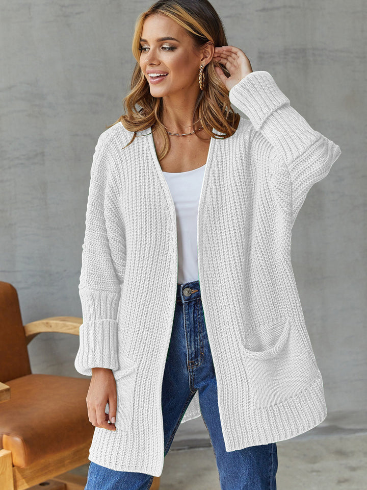 Damen Strickjacke mit offenen Front und großen Taschen Drune