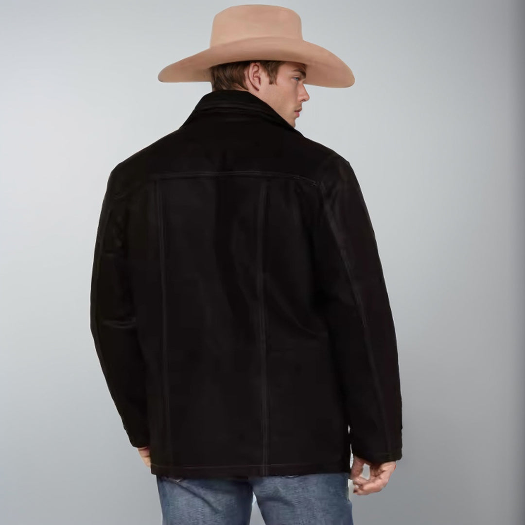 Herren hochwertige Lederjacke mit modernen Details und praktischen Taschen Drune
