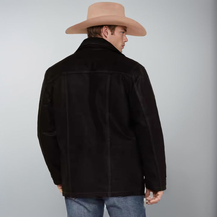 Herren hochwertige Lederjacke mit modernen Details und praktischen Taschen Drune