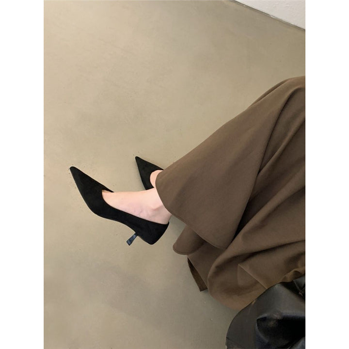 Damen Spitz zulaufende Wildleder‑Pumps mit niedrigem Kittenabsatz und ergonomischem Komfortfußbett Drune