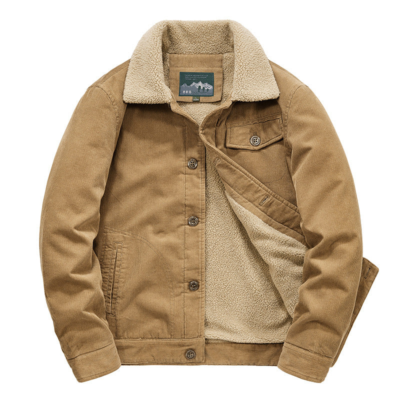 Herren Lässige Flanelljacke mit Warmfutter Drune