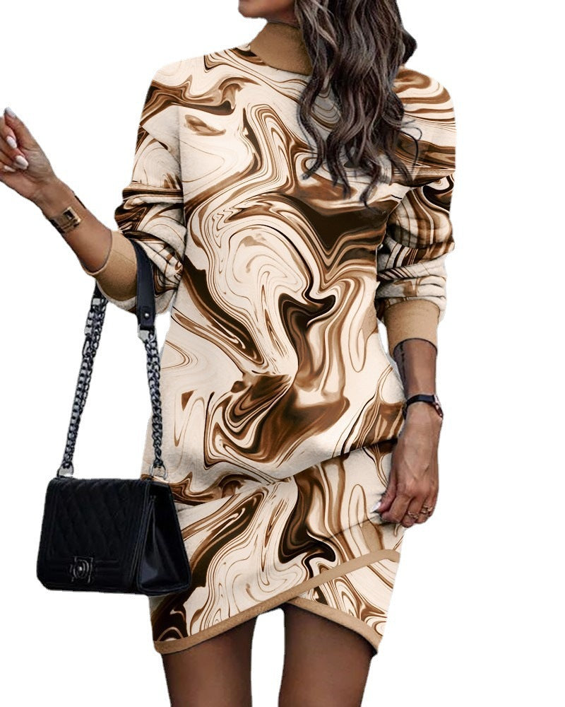 Damen Sweatkleid mit einzigartigem Totenkopf- und Blumenmotiv Drune
