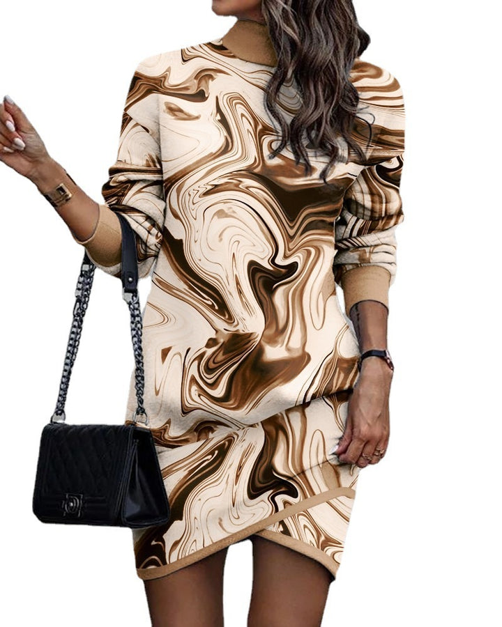 Damen Sweatkleid mit einzigartigem Totenkopf- und Blumenmotiv Drune