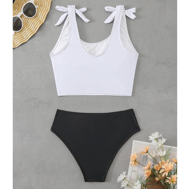 Damen Bauchfreies Bikini-Set mit grafischem Druck Drune