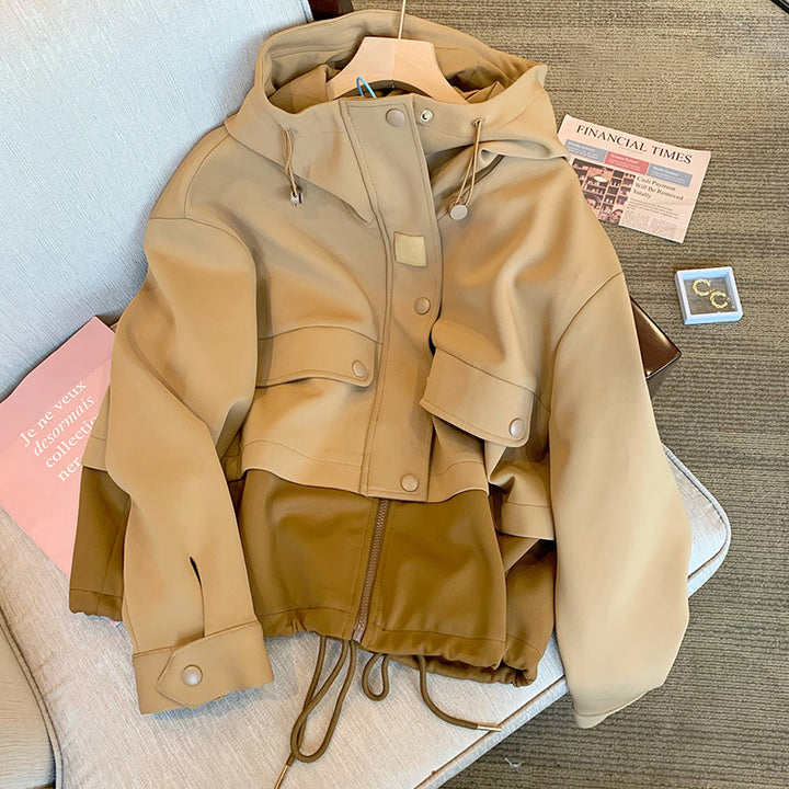 Damen Moderne Übergangsjacke mit hohem Kragen Drune