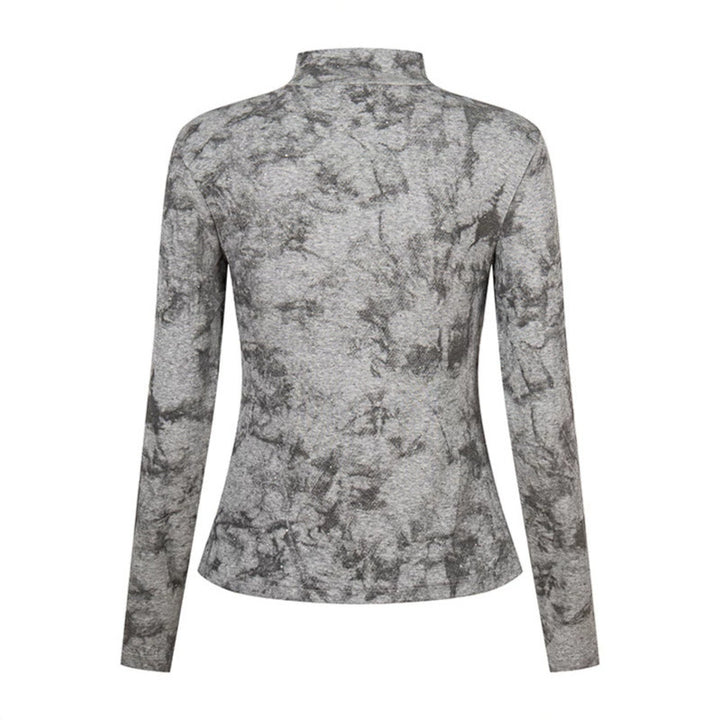 Damen Langarm-Shirt mit Stehkragen und dekorativer Kordel‑Applikation Drune