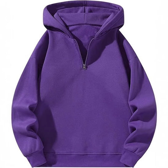 Herren sportlicher Kapuzenpullover mit halbem Reißverschluss Drune