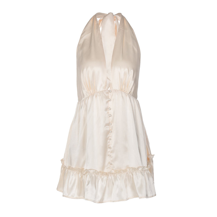 Damen Elegantes Top mit tiefem V-Ausschnitt und Rüschendetails Drune