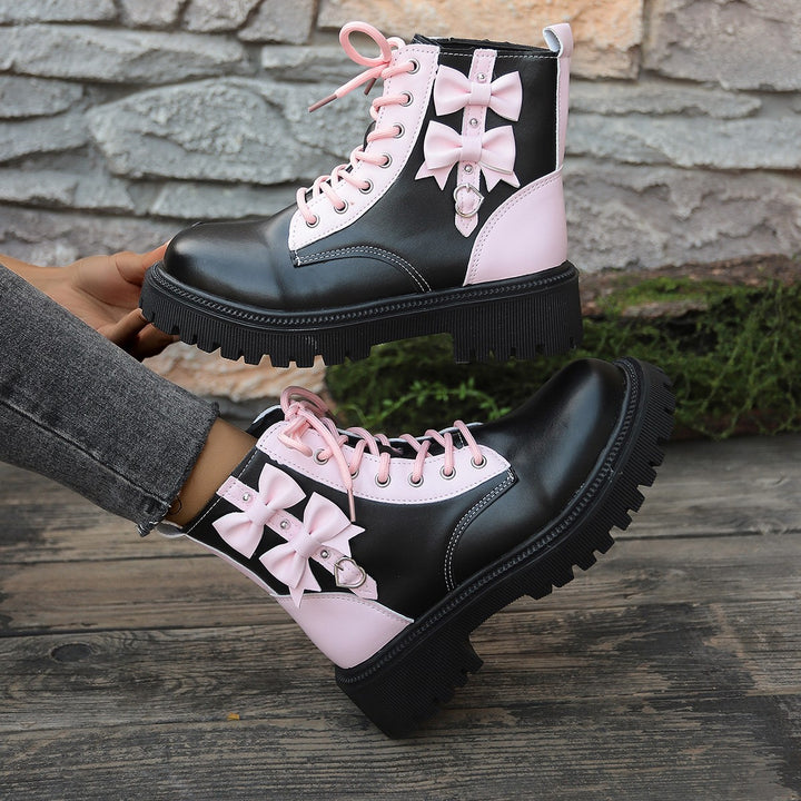 Damen Robust und stylisch gefütterte Stiefel mit hohem Schaft und farblichen Akzenten Drune