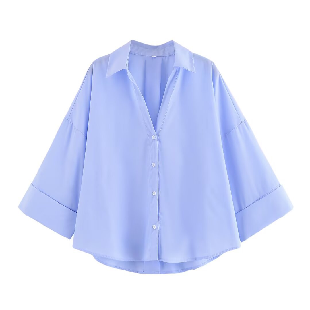 Damen Bluse mit weitem Schnitt und eleganten Ärmeln Drune