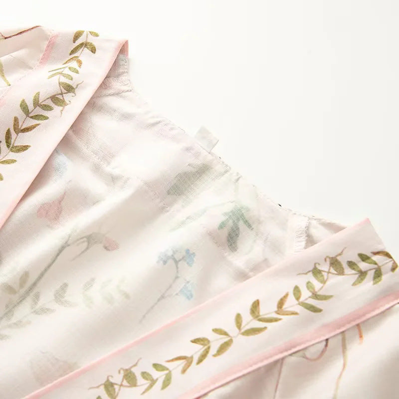 Damen Kimono-Robe mit floralem Muster und Taillengürtel Drune