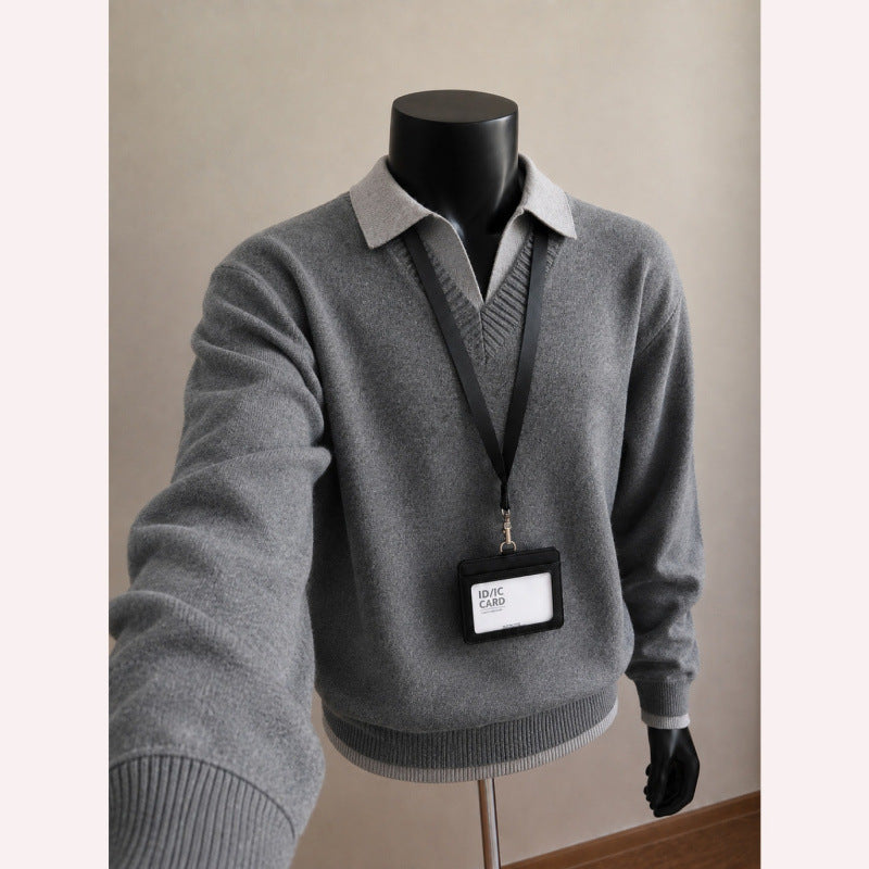 Herren Pullover mit V-Ausschnitt Drune