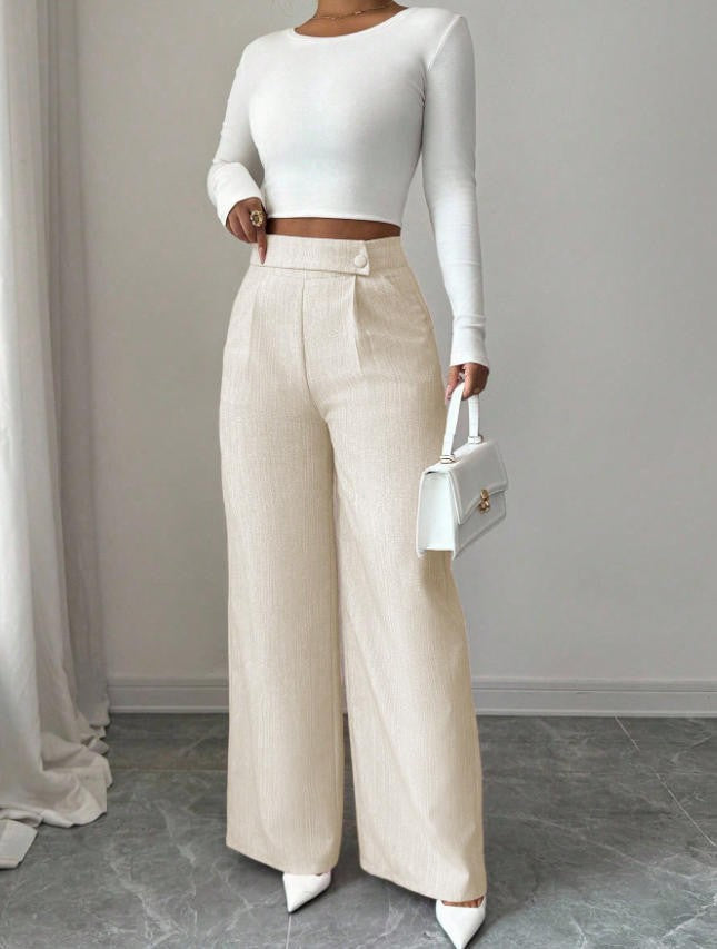 Damen Hoch taillierte, elegante und weiche Hose Drune