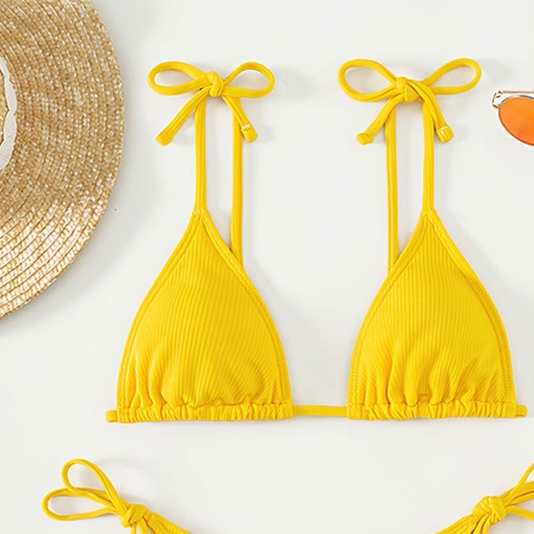 Damen Triangel-Bikini mit dekorativen Schnürdetails Drune
