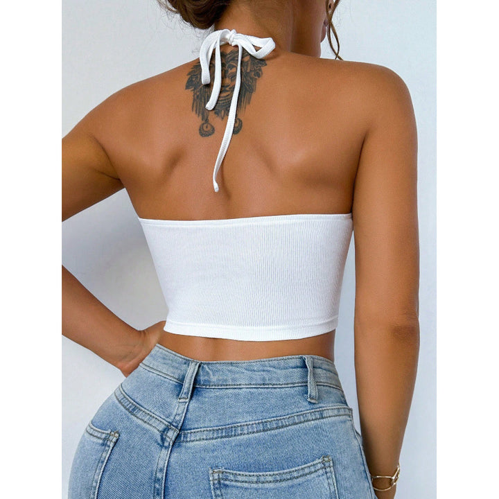 Damen Sportliches Crop-Top mit hochgeschlossenem Design und Schnittdetails Drune