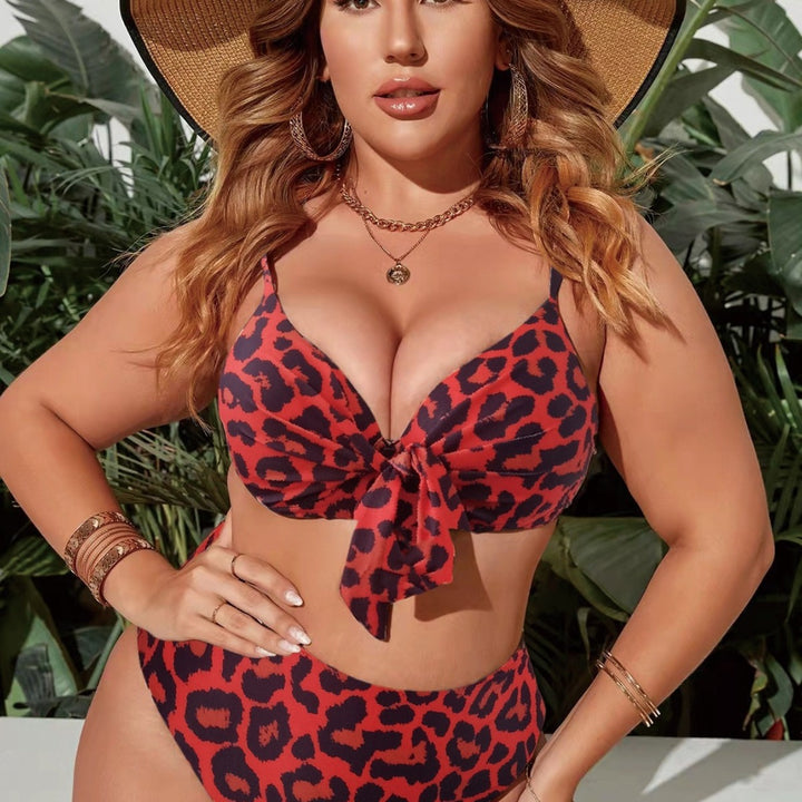 Damen Hochtailliertes Triangel-Bikini-Set mit Schleifen-Detail Drune